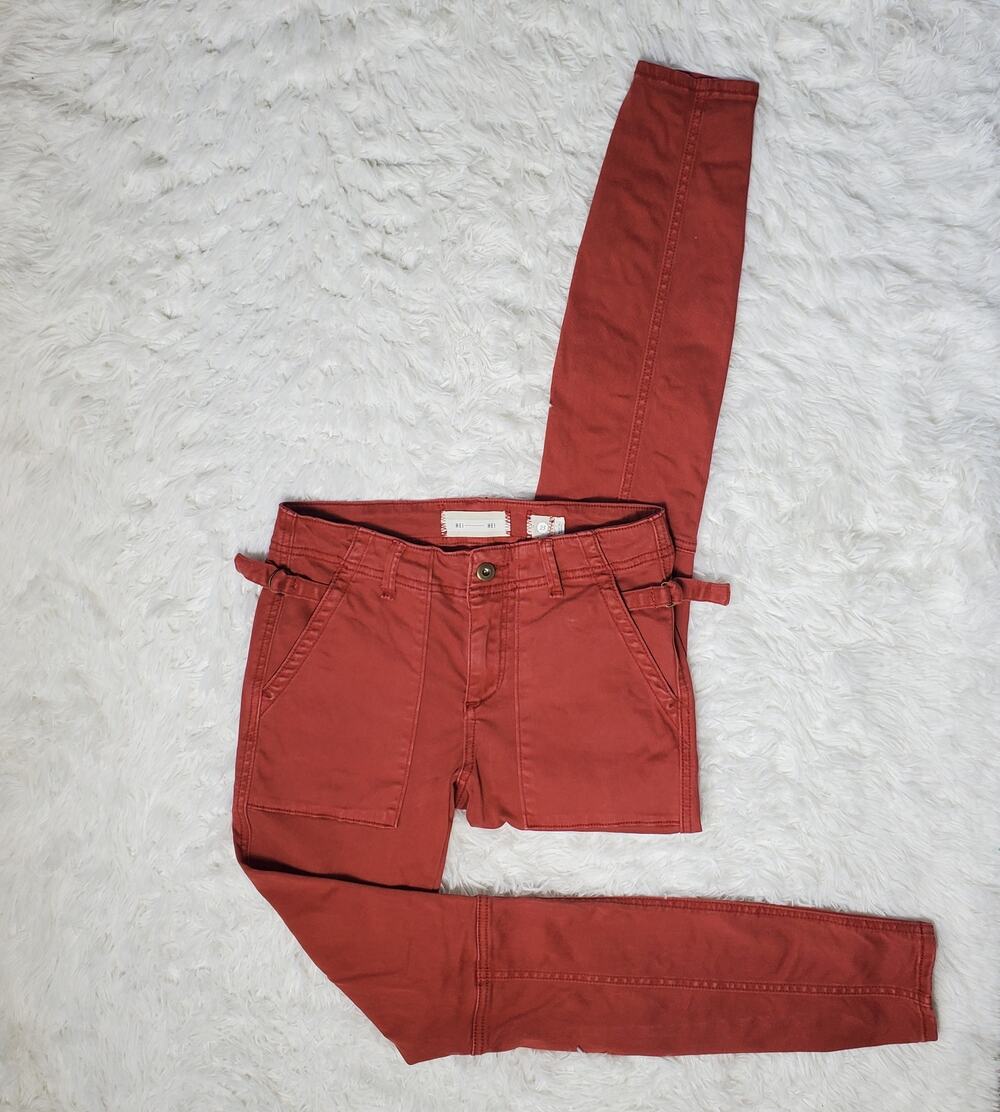 Anthropologie Hei Hei Orange Twill Skinny Pants 25 / 0